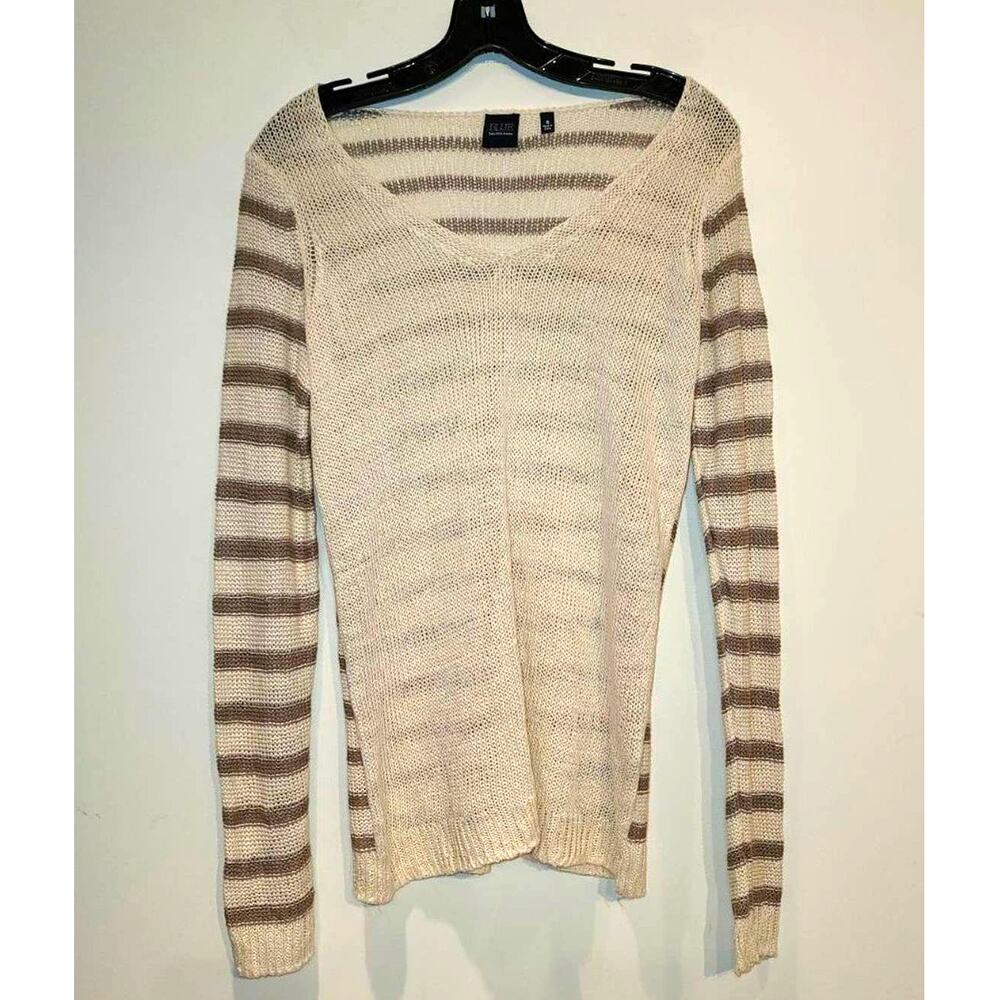 Saks Fifth Avenue Blue striped lightweight sweater - small